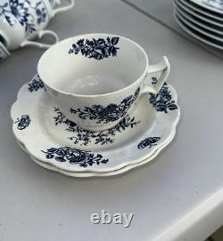 Vintage Johnson Brother England Ironstone Blue Willow Set of 56 Pieces England