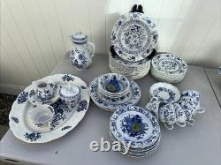 Vintage Johnson Brother England Ironstone Blue onion Set of 56 Pieces England