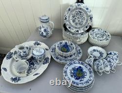 Vintage Johnson Brother England Ironstone Blue onion Set of 56 Pieces England