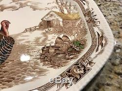 Vintage Johnson Brothers Barnyard King Turkey Platter 20 1/2 X 16 England