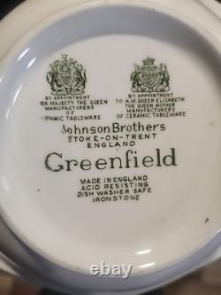 Vintage Johnson Brothers Bros Greenfield China Set Plate Sugar Creamer Lot Of 28