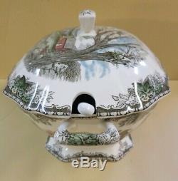 Vintage Johnson Brothers Bros Rectangle Friendly Village Soup Tureen with Ladle