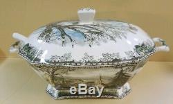 Vintage Johnson Brothers Bros Rectangle Friendly Village Soup Tureen with Ladle