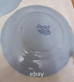 Vintage Johnson Brothers China'Elizabeth'Blue Rose Dinner Plates 10 Set 5 Rare