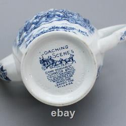 Vintage Johnson Brothers Coaching Scenes Blue Ironstone Coffee/Tea Pot England