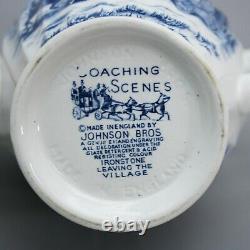 Vintage Johnson Brothers Coaching Scenes Blue Ironstone Coffee/Tea Pot England