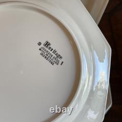 Vintage Johnson Brothers England Heritage White 10Dinner Plates Set Of 8