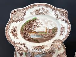 Vintage Johnson Brothers English Old Britain Castles Brown Transferware 55 Piece
