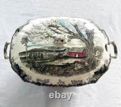 Vintage Johnson Brothers Friendly Village Rectangular Soup Tureen & Lid