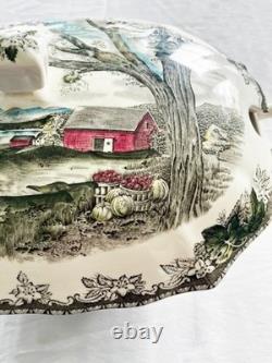 Vintage Johnson Brothers Friendly Village Rectangular Soup Tureen & Lid