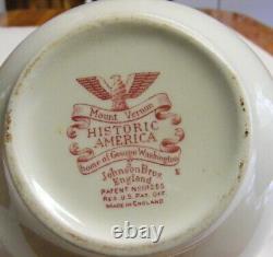Vintage Johnson Brothers Historic America Pink Tea Pot With LID
