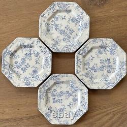 Vintage Johnson Brothers Hyde Park, Set of 4 Bread & Butter Plates Blue & White