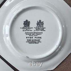 Vintage Johnson Brothers Hyde Park, Set of 4 Bread & Butter Plates Blue & White