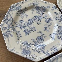 Vintage Johnson Brothers Hyde Park, Set of 4 Bread & Butter Plates Blue & White