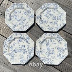 Vintage Johnson Brothers Hyde Park, Set of 4 Bread & Butter Plates Blue & White