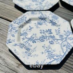 Vintage Johnson Brothers Hyde Park, Set of 4 Bread & Butter Plates Blue & White