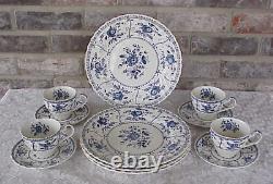 Vintage Johnson Brothers Indies Blue Dinnerware Set (12) Ironstone England