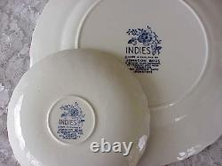 Vintage Johnson Brothers Indies Blue Dinnerware Set (12) Ironstone England