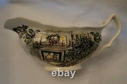 Vintage Johnson Brothers Merry Christmas Gravy Boat and Under Plate