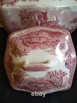 Vintage Johnson Brothers OLD BRITAIN CASTLES PINK 6 Tall Teapot and lid