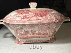 Vintage Johnson Brothers Old Britain Castles Pink Soup Tureen England
