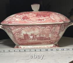 Vintage Johnson Brothers Old Britain Castles Pink Soup Tureen England