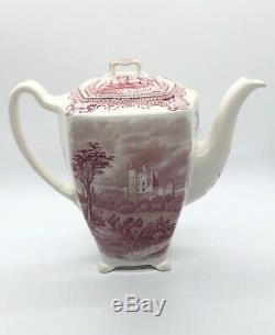 Vintage Johnson Brothers Old Britain Castles Pink Tall Tea Pot, England