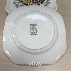 Vintage Johnson Brothers Set Of 8 Garden Bouquet Square Plates 7.5 Windsor Ware