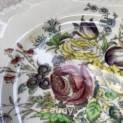 Vintage Johnson Brothers Set Of 8 Garden Bouquet Square Plates 7.5 Windsor Ware