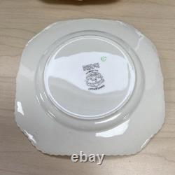 Vintage Johnson Brothers Set Of 8 Garden Bouquet Square Plates 7.5 Windsor Ware