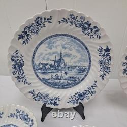 Vintage Johnson Brothers TULIP TIME BLUE, WHITE Background 23 Piece Set