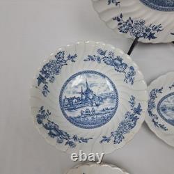 Vintage Johnson Brothers TULIP TIME BLUE, WHITE Background 23 Piece Set