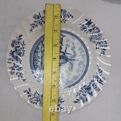 Vintage Johnson Brothers TULIP TIME BLUE, WHITE Background 23 Piece Set