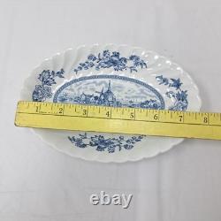 Vintage Johnson Brothers TULIP TIME BLUE, WHITE Background 23 Piece Set