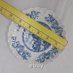 Vintage Johnson Brothers TULIP TIME BLUE, WHITE Background 23 Piece Set