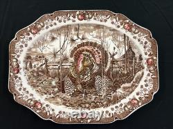Vintage Johnson Brothers Thanksgiving Turkey Platter England Transferware 20