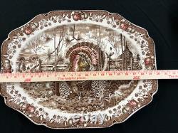 Vintage Johnson Brothers Thanksgiving Turkey Platter England Transferware 20