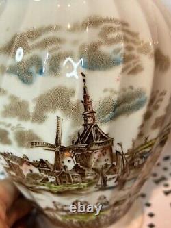 Vintage Johnson Brothers Tulip Time Teapot Ceramic Coffee Pot Brown Multi-Color