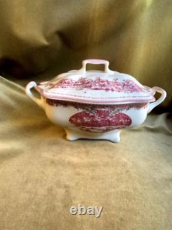 Vintage Johnson Brothers Twas The Night Red Transferware Soup Tureen
