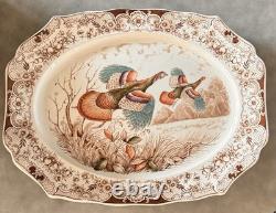 Vintage Johnson Brothers Wild Turkeys Flying 20.5 Serving Platter