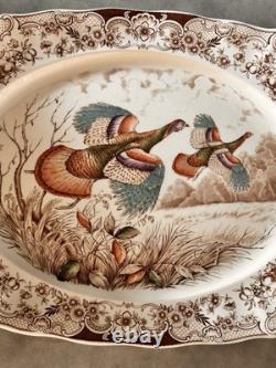 Vintage Johnson Brothers Wild Turkeys Flying 20.5 Serving Platter