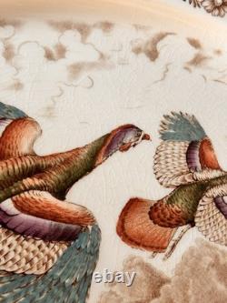 Vintage Johnson Brothers Wild Turkeys Flying 20.5 Serving Platter