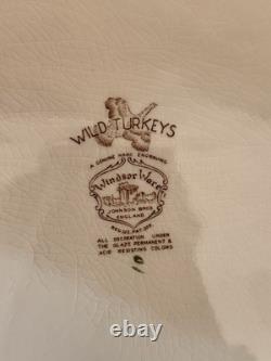 Vintage Johnson Brothers Wild Turkeys Flying 20.5 Serving Platter