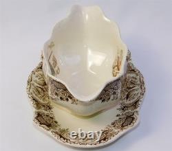 Vintage Johnson Brothers Wild Turkeys Native American Windsor Ware Gravy Boat