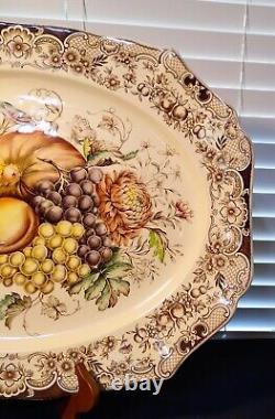 Vintage Johnson Brothers Windsor Ware Harvest Fruit 20 Hand Engraved Platter