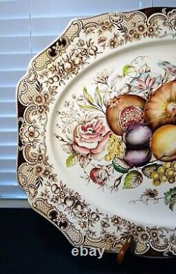 Vintage Johnson Brothers Windsor Ware Harvest Fruit 20 Hand Engraved Platter