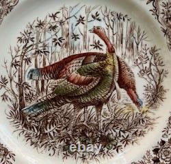 Vintage Johnson Brothers Woodland Wild Turkeys Dinner Plate