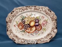 Vintage Johnson Windsor Ware Harvest 20 Oval Serving Platter Thanksgiving