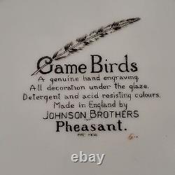 Vintage Mid Century Johnson Brothers Game Bird Oval Platter Pheasant Quail Plate