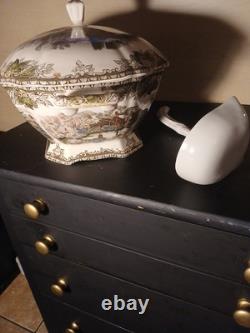 Vintage Rare Johnson Bros The Friendly Village Large Soup Tureen W Lid